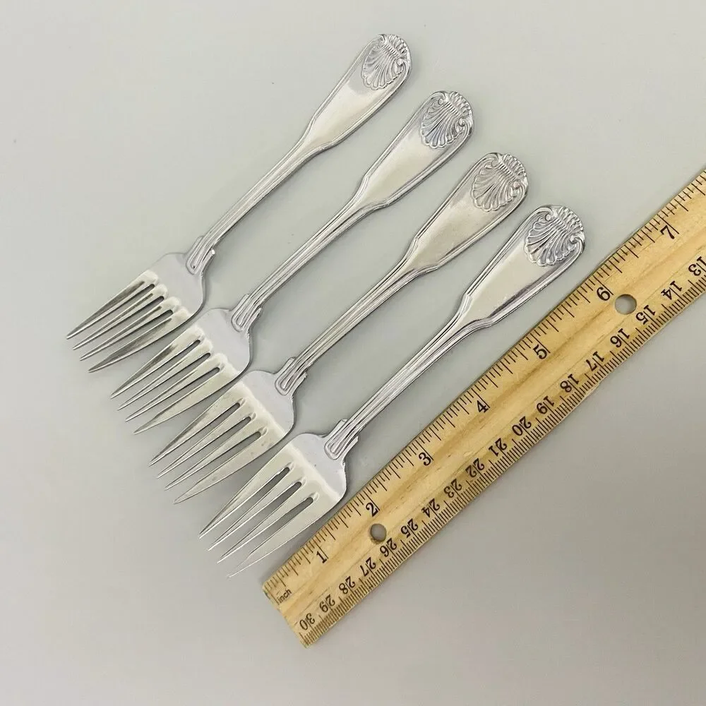 Supreme Cutlery Towle Japan Stainless Salad Small Forks Shell Pattern Set of 4